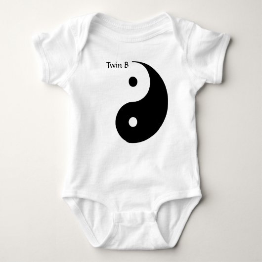 Yin Yang T-Shirt für Zwillinge - Doppelb Baby Strampler (Vorderseite)