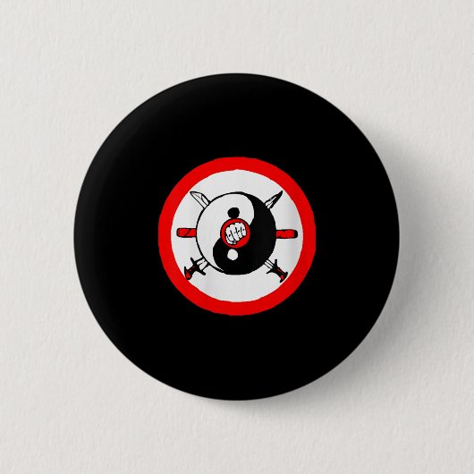 Yin Yang Tai Chi Sword and Fis Button (Vorderseite)