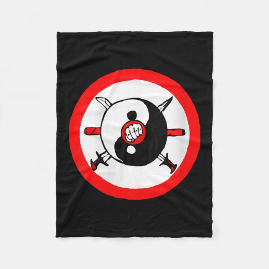 Yin Yang Tai Chi Sword and Fis Fleecedecke (Vorderseite)