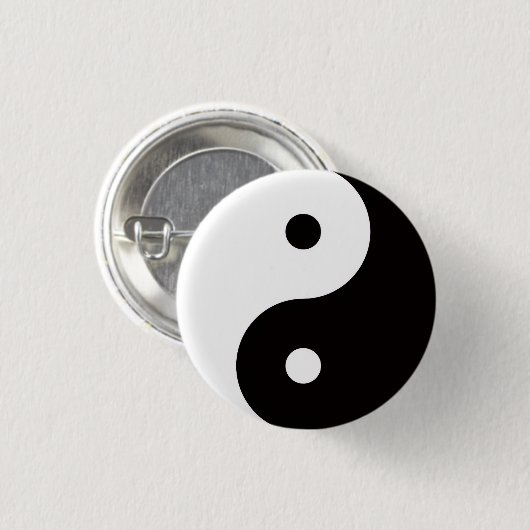 Yin Yang Tai Ji chinesisches Symbol Pin Button (Vorne & Hinten)