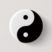 Yin Yang Tai Ji chinesisches Symbol Pin Button (Vorderseite)