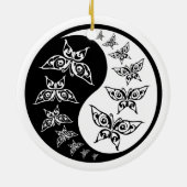 Yin Yang Tao Butterfliegen Keramik Ornament (Hinten)