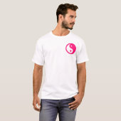 Yin-Yang, Tasche, Rosa u. Weiß T-Shirt (Vorne ganz)