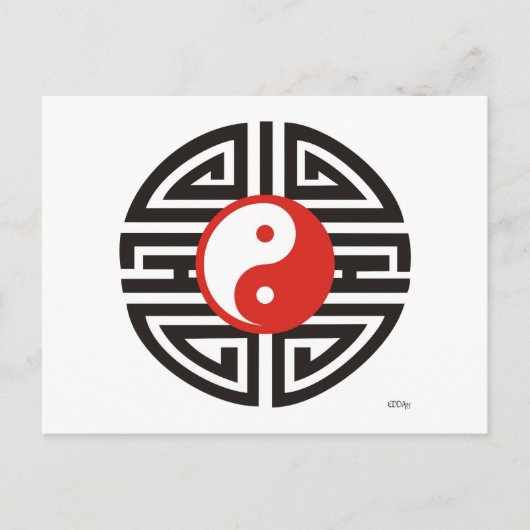 Yin Yang Tattoo Postkarte (Vorderseite)