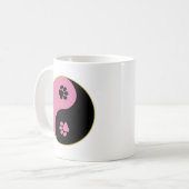 Yin Yang Tatzen-Rosa Kaffeetasse (Vorderseite Links)