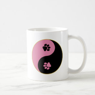 Yin Yang Tatzen-Rosa Kaffeetasse