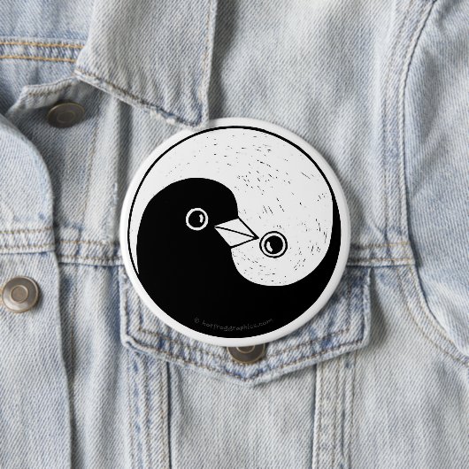 Yin Yang Tauben-Harmonie-Abzeichen Button (Beispiel)