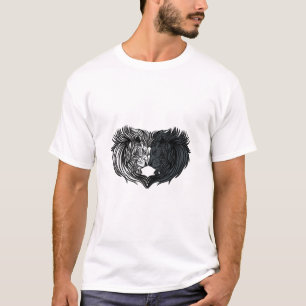 Yin Yang Tierkunst, Kampf der Löwen T-Shirt