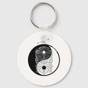Yin Yang Tiki Krieger Maske Schlüsselanhänger