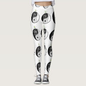 Yin Yang Tiki Warrior Mask Leggings (Vorderseite)