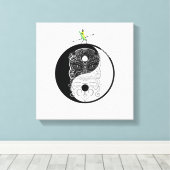 Yin Yang Tiki Warrior Mask Leinwanddruck (Insitu (Holzboden))