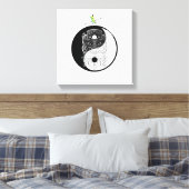 Yin Yang Tiki Warrior Mask Leinwanddruck (Insitu (Schlafzimmer))