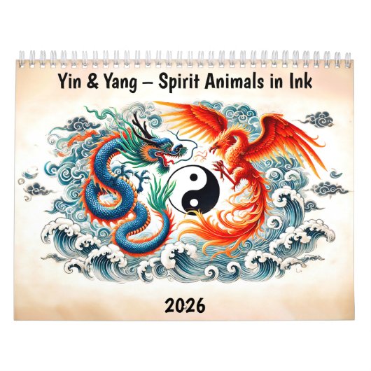Yin & Yang – Tinten-Tiergestalten Kalender (Titelbild)