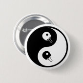 Yin Yang Tischtennis Button (Vorne & Hinten)