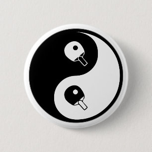 Yin Yang Tischtennis Button