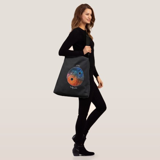 Yin Yang Tote Bag Tragetaschen Mit Langen Trägern (Am Model)