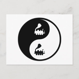 Yin Yang Trains Postkarte