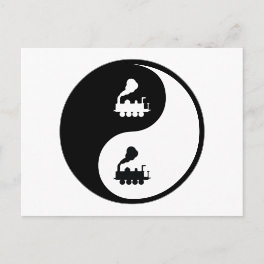 Yin Yang Trains Postkarte (Vorderseite)