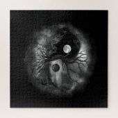 Yin Yang Tree Landscape Black and White Puzzle (Horizontal)