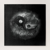 Yin Yang Tree Landscape Black and White Puzzle (Vertikal)