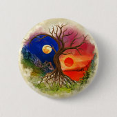 Yin Yang Tree Landscape Button (Vorderseite)