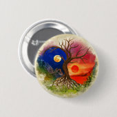 Yin Yang Tree Landscape Button (Vorne & Hinten)