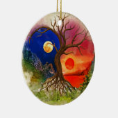 Yin Yang Tree Landscape Keramik Ornament (Rechts)