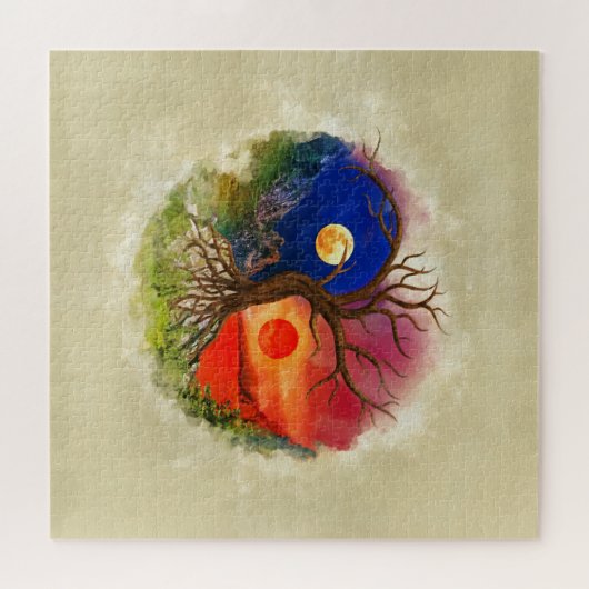 Yin Yang Tree Landscape Puzzle (Horizontal)