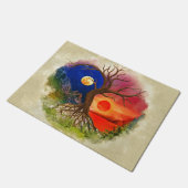 Yin Yang Tree Landschaft Fußmatte (Schrägansicht)