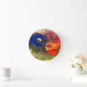 Yin Yang Tree Landschaft Runde Wanduhr (Zuhause)