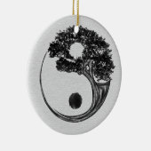 Yin Yang Tree Leinwand Keramik Ornament (Rechts)