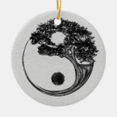 Yin Yang Tree Leinwand Keramik Ornament (Vorne)
