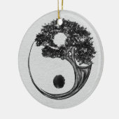 Yin Yang Tree Leinwand Keramik Ornament (Links)