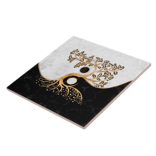 Yin Yang Tree - Marbles and Gold Fliese (Seite)