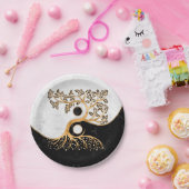 Yin Yang Tree - Marmor und Gold Pappteller (Party)