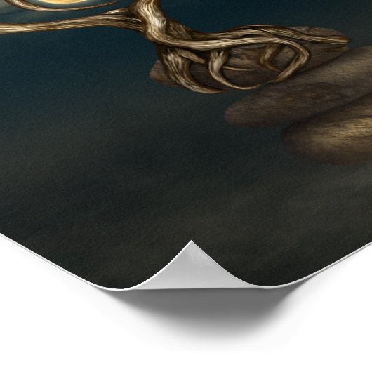 Yin Yang Tree Moonlight Zen Poster (Ecke)