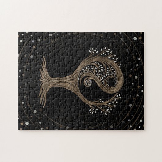 Yin Yang Tree - Mutter von Perl und Gold Puzzle (Horizontal)