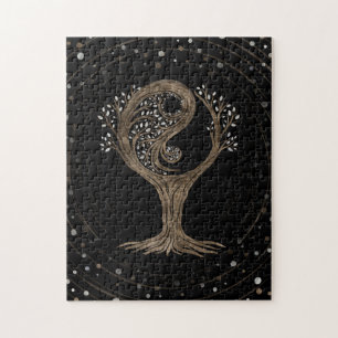 Yin Yang Tree - Mutter von Perl und Gold Puzzle