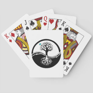 Yin Yang Tree of Life Black & White Spielkarten