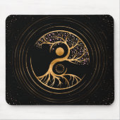 Yin Yang Tree of life - Fluorit und Gold Mousepad (Vorne)