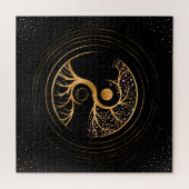 Yin Yang Tree of life - Fluorit und Gold Puzzle (Horizontal)