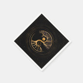 Yin Yang Tree of life - Fluorit und Gold Serviette (Ecke)