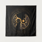 Yin Yang Tree of life - Fluorite and Gold Wandteppich (Vorderseite (Horizontal))