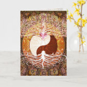 Yin Yang Tree of Life Graphic Arts Card Karte (Gelbe Blume)