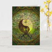 Yin Yang Tree of Life Heart Graphic Arts Card Karte (Gelbe Blume)