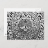 Yin Yang Tree of Life in Silver and Chrome Postkarte (Vorne/Hinten)