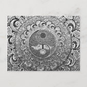 Yin Yang Tree of Life in Silver and Chrome Postkarte (Vorderseite)