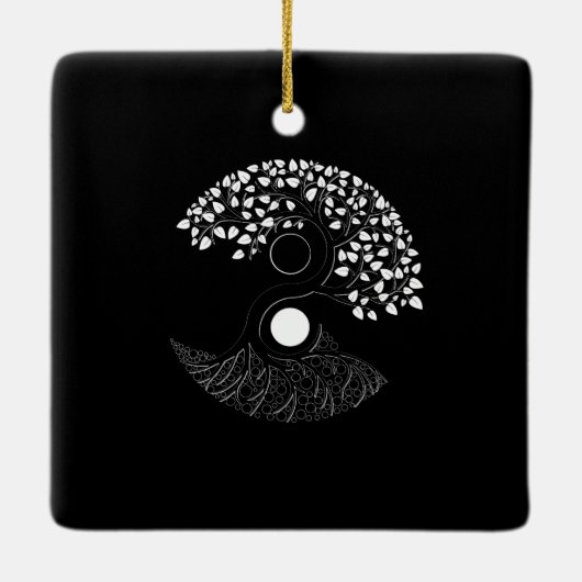 Yin Yang Tree of Life Keramikornament (Rückseite)