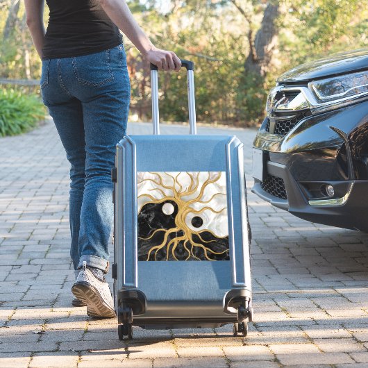 Yin Yang Tree of life - Marmor und Gold Aufkleber (Koffer Insitu)