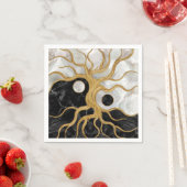 Yin Yang Tree of life - Marmor und Gold Serviette (Beispiel)